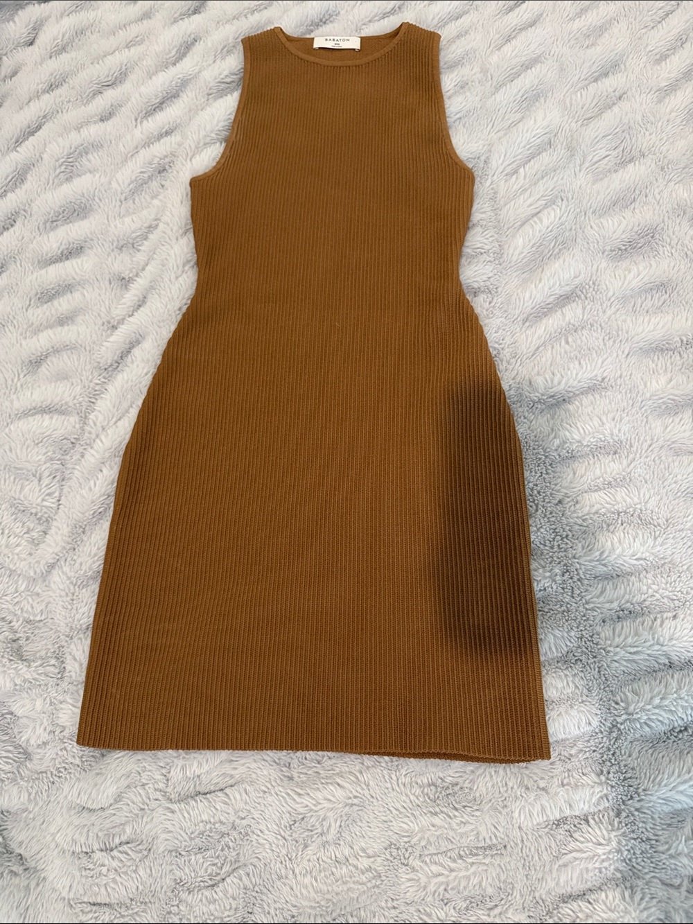 Aritizia Babaton Scupt Racerback Dress Tan/Brown
